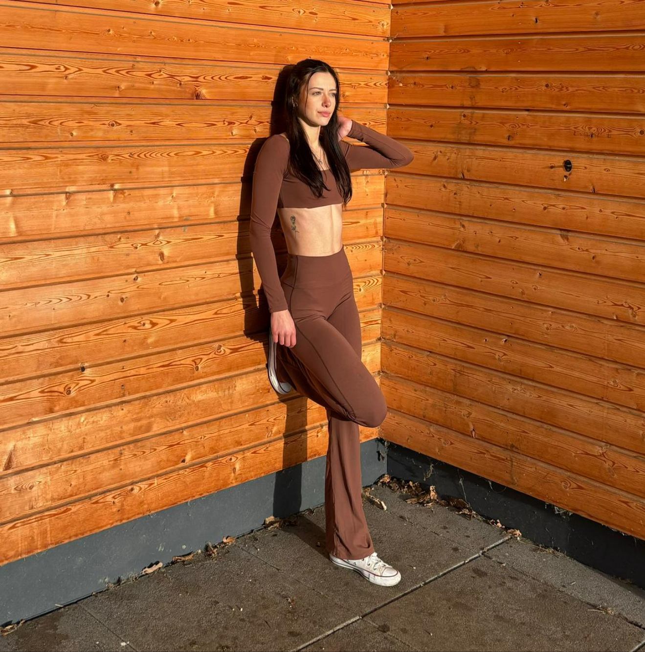Essence of Earth Flare Mocha Leggings